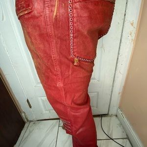 Robins jean red leather